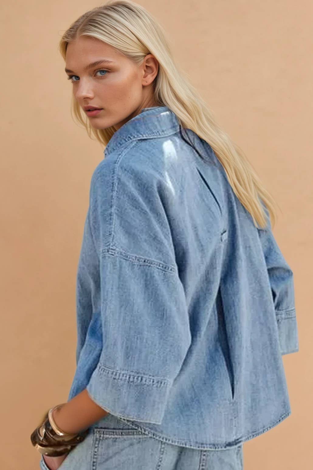 YANAIT OVERSIZED DENIM TOP
