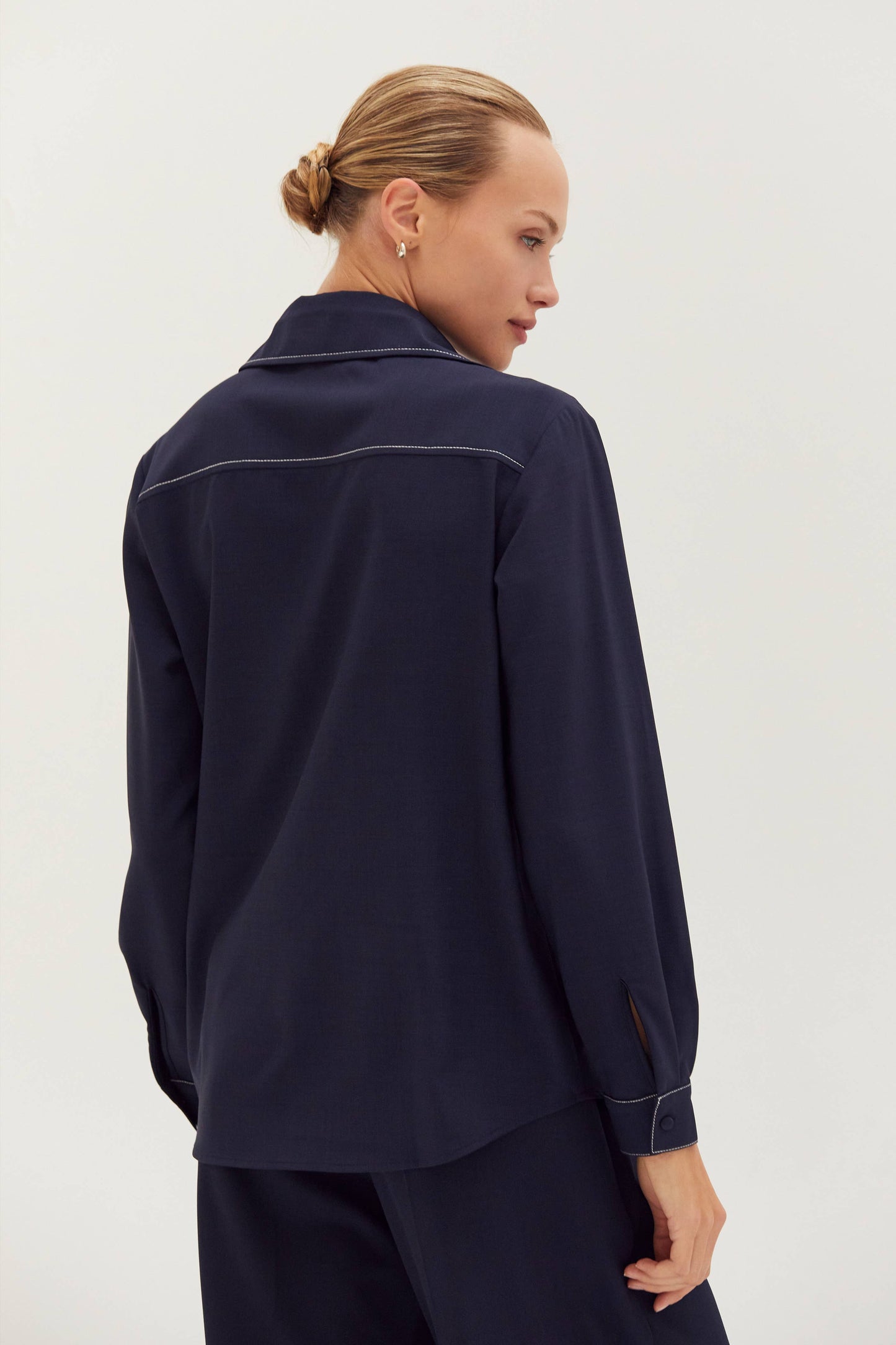 Kelly  Contrast Stitch Button Down Shirt