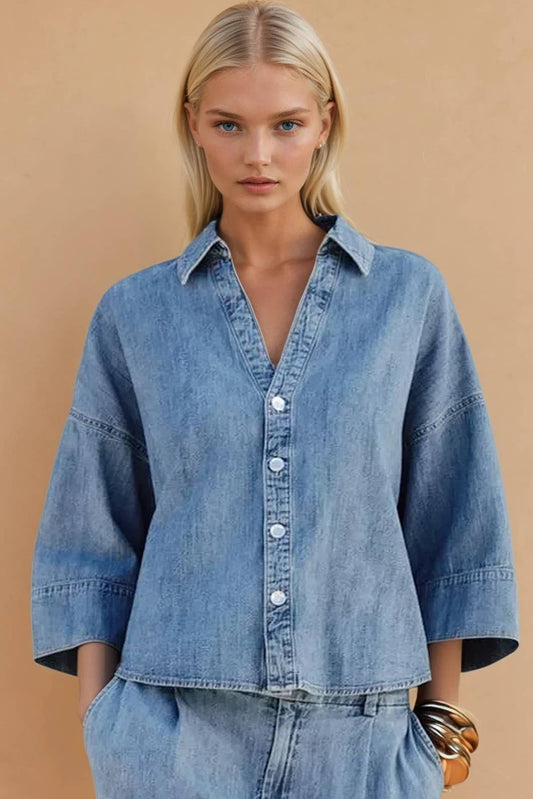 YANAIT OVERSIZED DENIM TOP