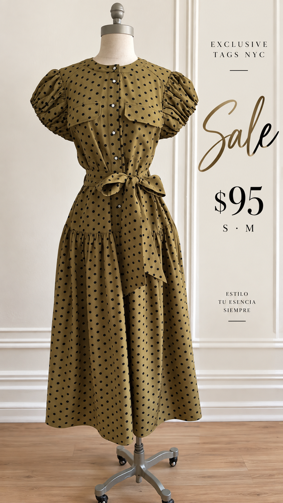 Olivia Polka Dot Midi Dress