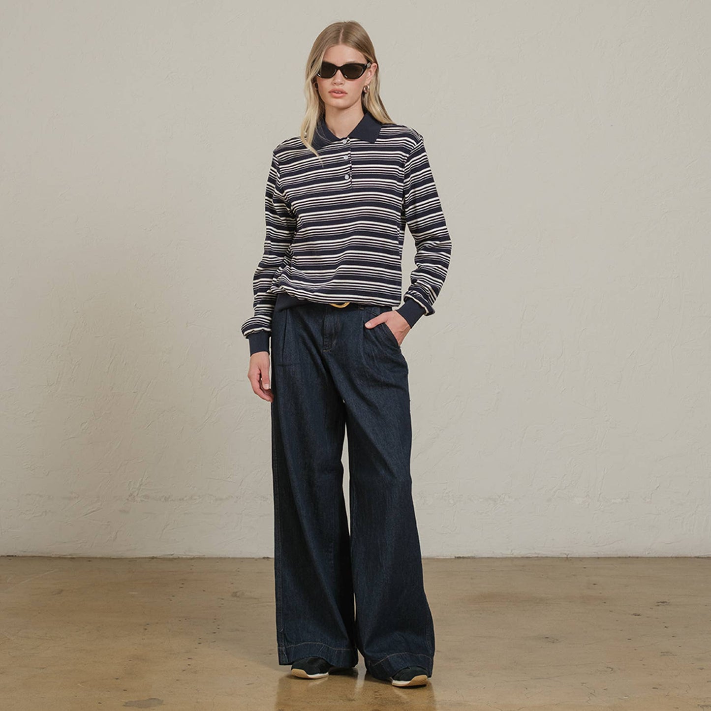 Olivia Striped Polo Long Sleeve